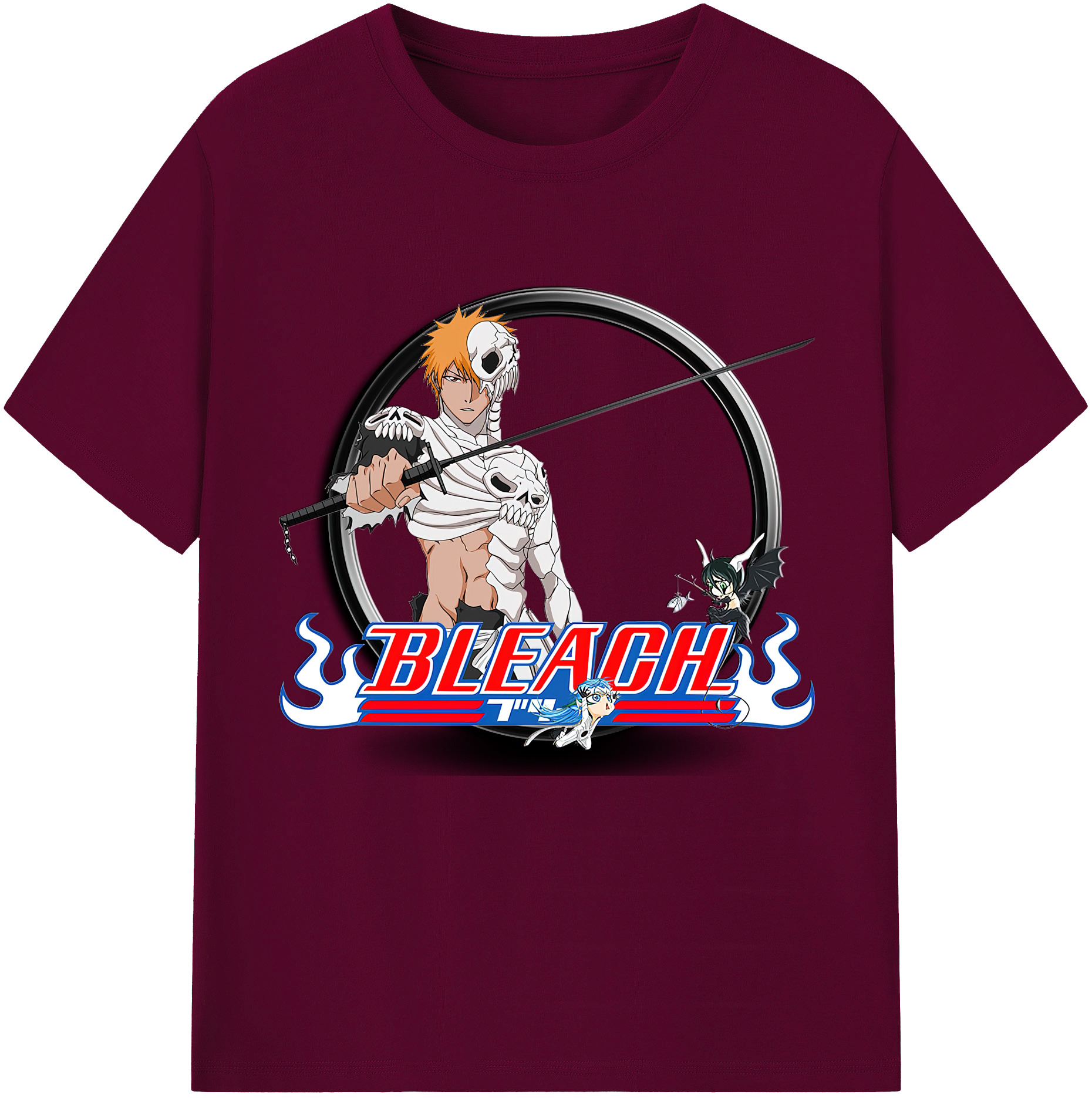 （画像用） ブリーチ 黒崎一護（くろさき いちご）BLEACH Kurosaki Ichigo レディースカジュアルプリントTシャツ（綿100％）
